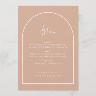 Arc moderne menu minimaliste Script Blush Pink Mar