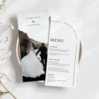 Arc moderne noir et blanc Mariage menu photo