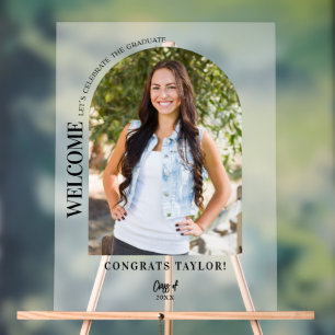 Arc moderne Photo Graduation Party Welcome Frosted