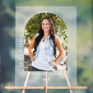 Arc moderne Photo Graduation Party Welcome Frosted