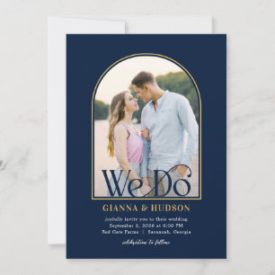Arc Moderne Simple Mariage Photo Invitation