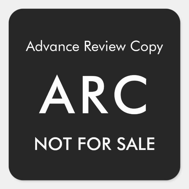 ARC Not for Sale Advance Review Copy Book Label (Front)