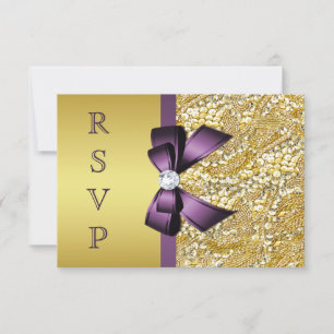 Arc pourpre RSVP de diamants de paillette de Faux