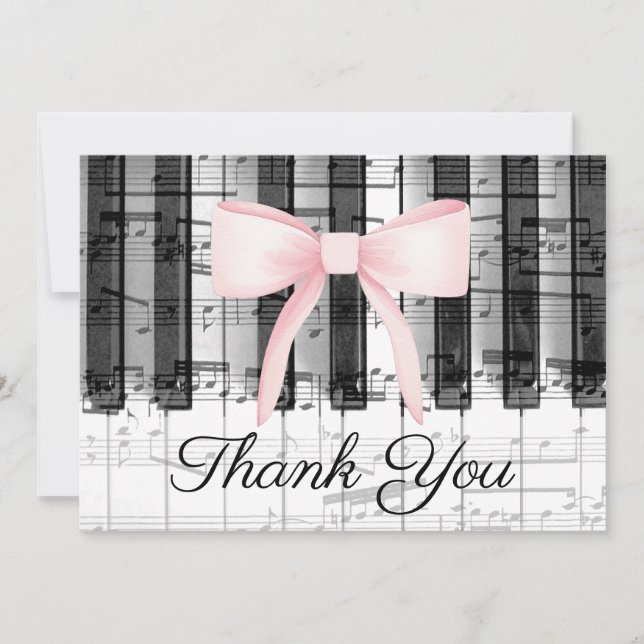 arc rose merci calligraphie sur piano musique (Devant)