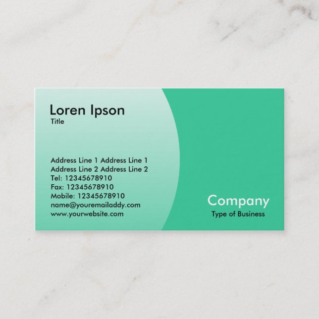 Arc - Sea Green Business Card (Front)