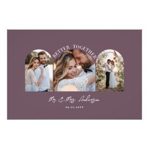 Arc violet élégant multi photo mariage décoration 