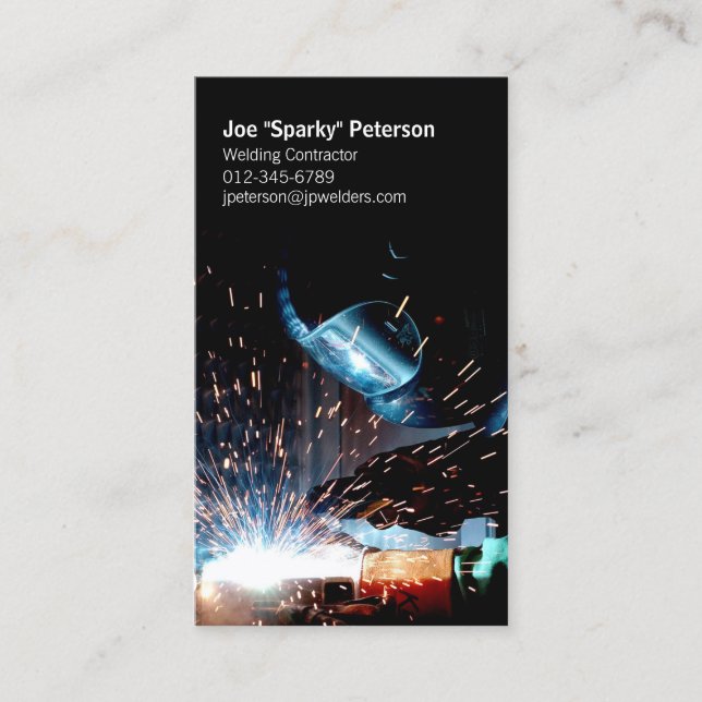 Arc Welder Welding Torch Sparks Business Card (Front)