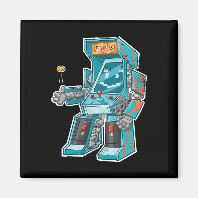Arcade Bot- Video Game Cabinet With Joystick In Di Magnet (Front)