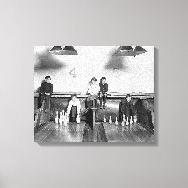 Arcade Bowling Alley, 1909 Canvas Print (Front)