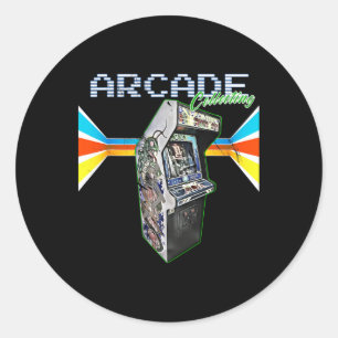 Arcade Cabinet Machine 1970 1980 1990 Video Game C Classic Round Sticker