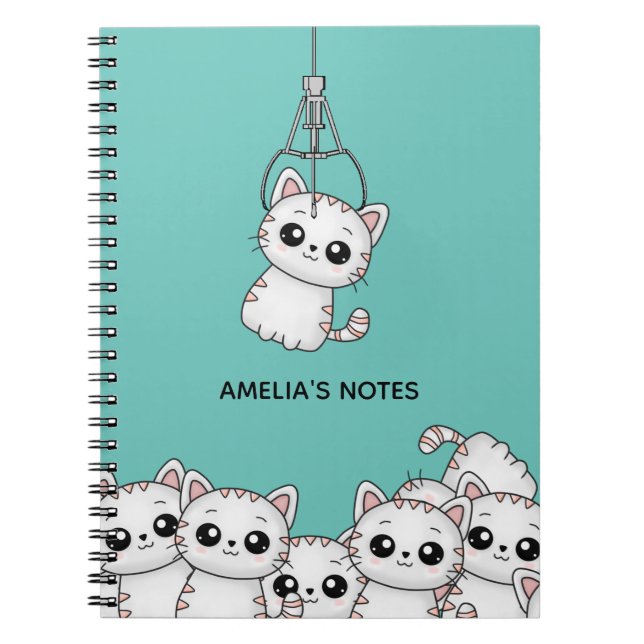 Arcade Claw Cute Kitten Grabber Personalised Notebook (Front)