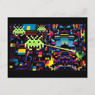 Arcade Death Machine on Patrol - Ken Gauge Art Postcard