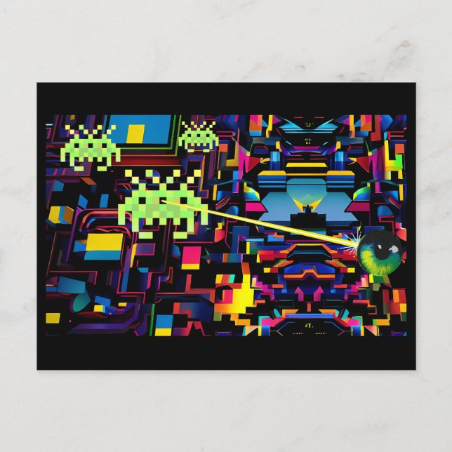 Arcade Death Machine on Patrol - Ken Gauge Art Postcard (Front)