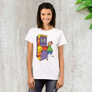 Arcade Gamer Stick Figure Fun Vintage Video Game  T-Shirt