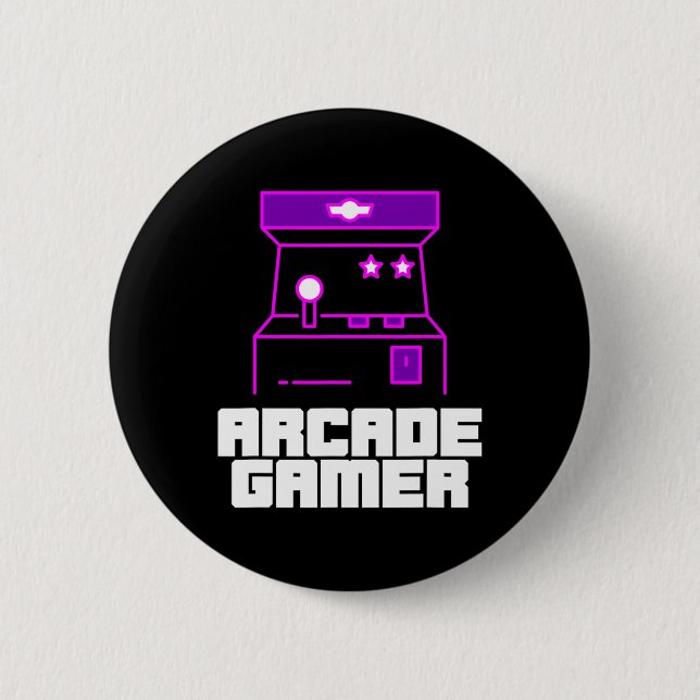 Arcade Gamer - Upright Cabinet With Purple Style  2 Inch Round Button (Front)