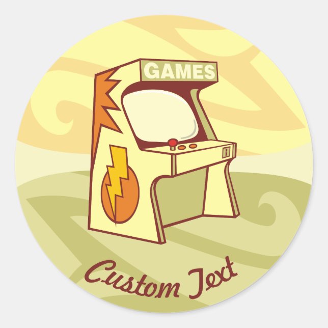 Arcade machine classic round sticker (Front)