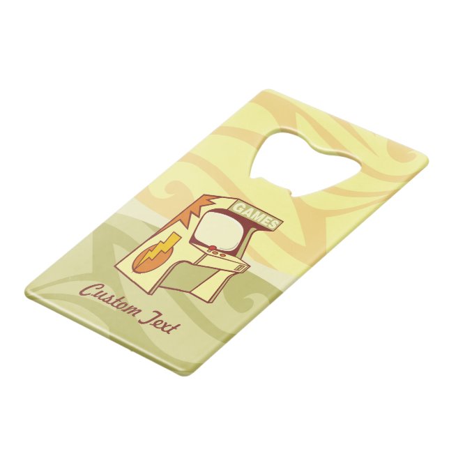 Arcade machine credit card bottle opener (Front Angled)