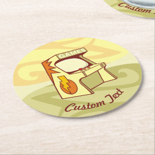 Arcade machine round paper coaster