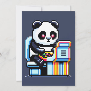 Arcade Panda Gamer Holiday Card