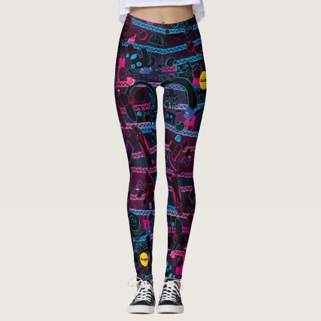 Arcade Patterned Women's Leggings (Front)