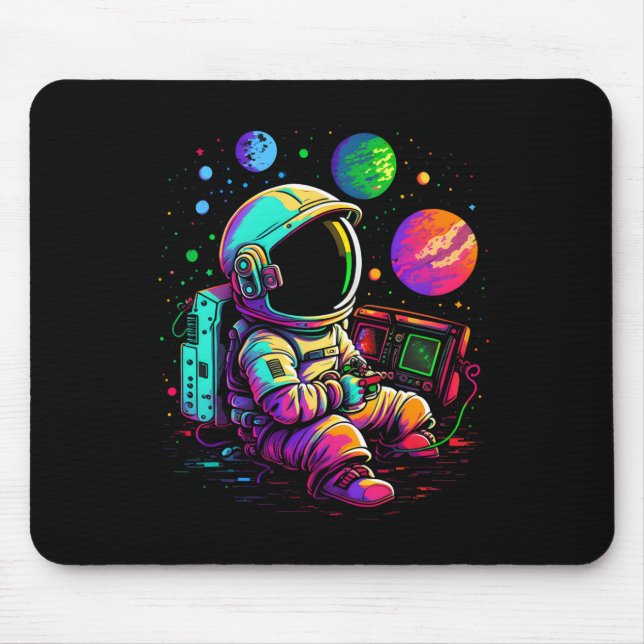 Arcade Planets Universe Gaming Astronaut  Mouse Pad (Front)