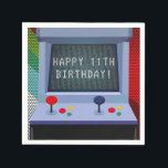 Arcade Video Game Birthday Party Napkin<br><div class="desc">Customize with any text. Matching items available in this collection.</div>