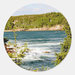 Arcadia National Park Through the Trees Classic Round Sticker