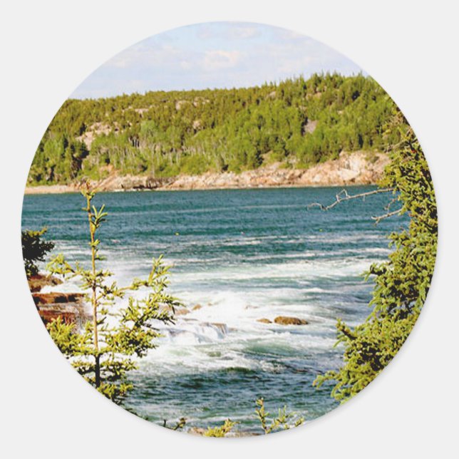 Arcadia National Park Through the Trees Classic Round Sticker (Front)
