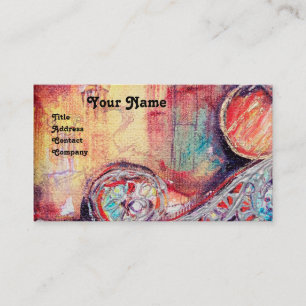 ARCADIA , Red Blue Yellow Silver Abstract Business Card