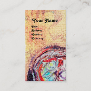 ARCADIA , Red Blue Yellow Silver Abstract Business Card