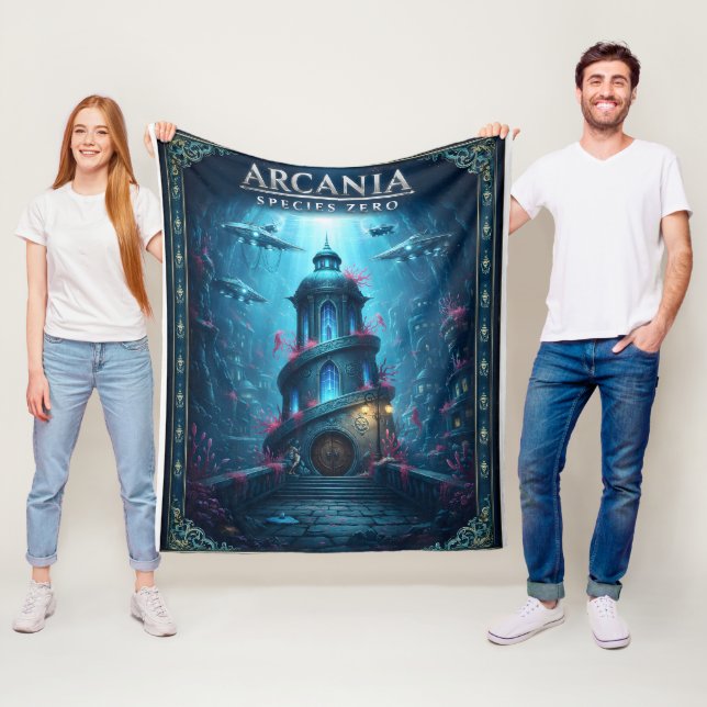 Arcadia species zero underwater fantasy tower flee fleece blanket (In Situ)
