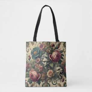 Arcane Atelier – Signature Gothic Floral All-Over  Tote Bag
