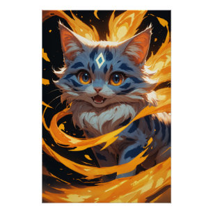 Arcane Ember: The Flamebound Kitten Familiar Poster
