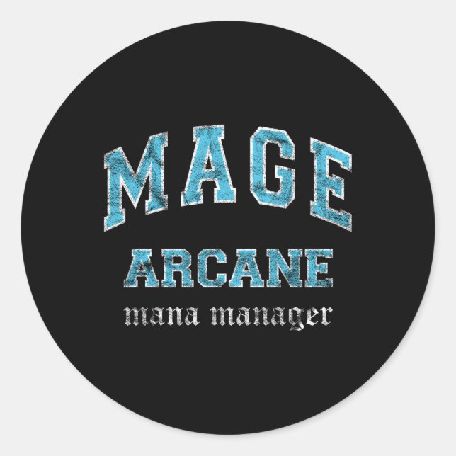 Arcane Mage Mmo Gamer Classic Round Sticker (Front)