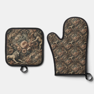 Arcane Majesty – Gothic Victorian Oven Mitt & Pot Holder Set