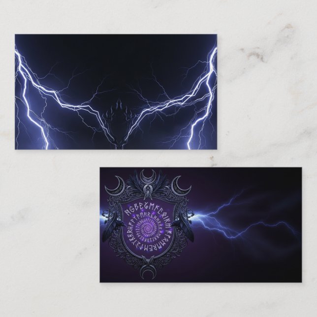 Arcane Runic Crest Carte de visite pour magiciens (Devant / Derrière)