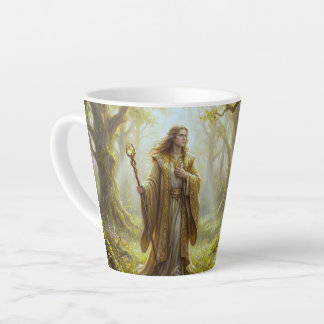 Arcane Wanderer in Enchanted Forest Latte Mug
