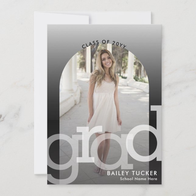 Arch 2-Photo Ombre Graduation Announcement (Front)