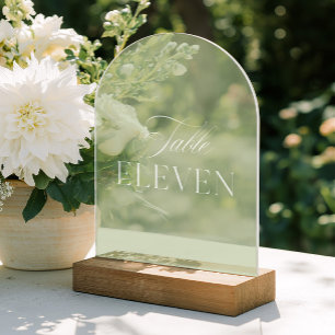 Arch Acrylic Green Wedding Table Eleven Number Invitations