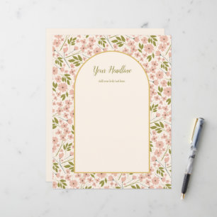 Arch and Pink Floral Custom Wedding Stationery