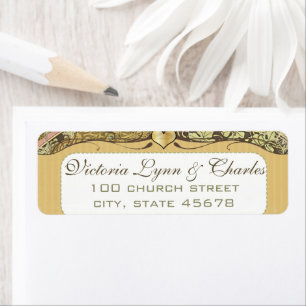 Arch Art Nouveau Vineyard Peacock Address Labels