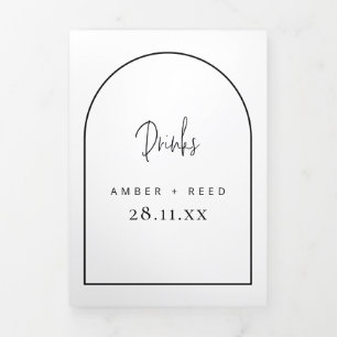 Arch Black & White Boissons Menu pour Mariage