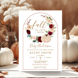 Arch Boho Rustic Floral Fall In love Baby Shower Invitation