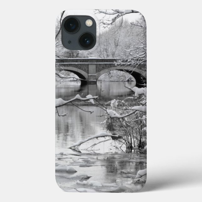 Arch Bridge over Frozen River in Winter Case-Mate iPhone Case (Back)