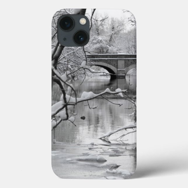 Arch Bridge over Frozen River in Winter Case-Mate iPhone Case (Back)