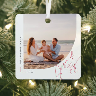 Arch Double Sided Family Beach Photo Christmas Metal Ornament