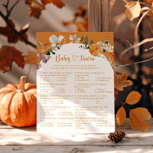 Arch fall pumpkin Baby trivia baby shower game