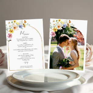 Arch fleur sauvage   Carte de menu Mariage photo B