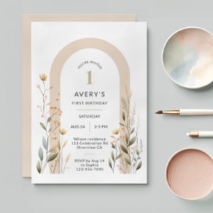 Arch Fleur sauvage Invitation d'anniversaire