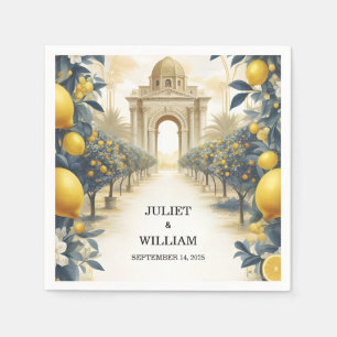 Arch Food Fun Fruit Lime Lemon Military Wedding Napkin
